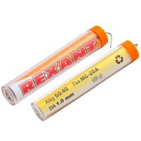 Припой без канифоли Rexant 10 гр. d=1. 0 мм (Sn61 Pb39)  картинка
